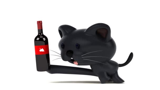 Fun Cartoon Character Wine Animation — Stock Video