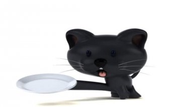 Eğlenceli çizgi film karakteri ile plaka - 3d animasyon