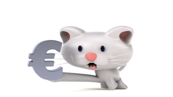 Personagem Desenho Animado Divertido Com Euro Animação — Vídeo de Stock
