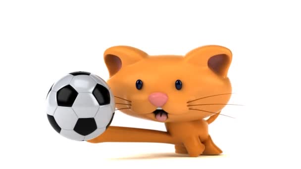 Divertido Personaje Dibujos Animados Con Pelota Animación — Vídeo de stock