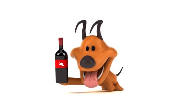 Personagem Desenho Animado Divertido Com Vinho Animação — Vídeo de Stock