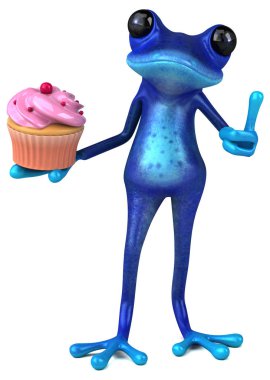 Cupcake - 3d çizim ile eğlenceli çizgi film karakteri