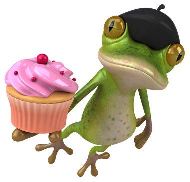 Cupcake - 3d çizim ile eğlenceli çizgi film karakteri