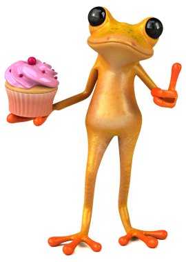 Cupcake - 3d çizim ile eğlenceli çizgi film karakteri