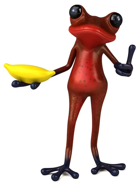 Personagem Desenho Animado Divertido Com Banana Ilustração — Fotografia de Stock