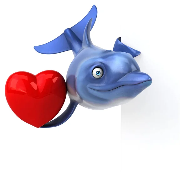 Fun Cartoon Character Heart Illustration — Stock Photo, Image