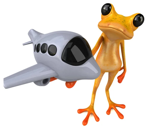 Fun Cartoon Character Plane Illustration — Stock Photo, Image