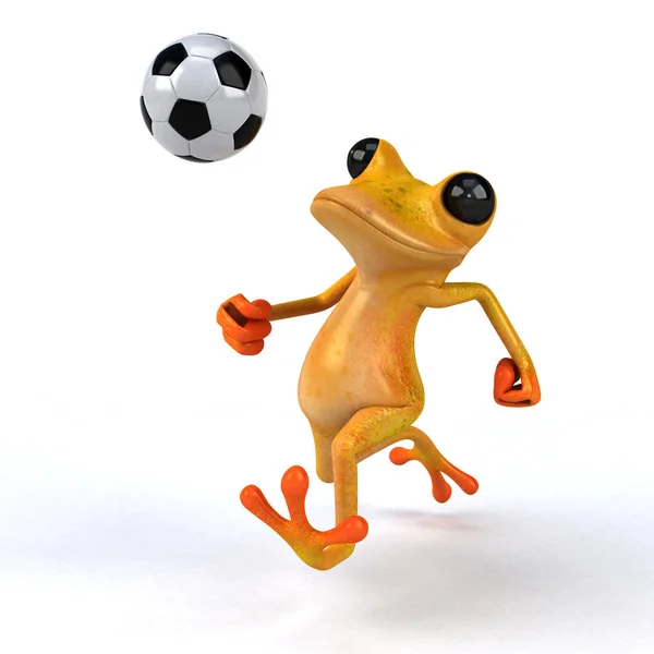 Fun Frosch Mit Ball Illustration — Stockfoto