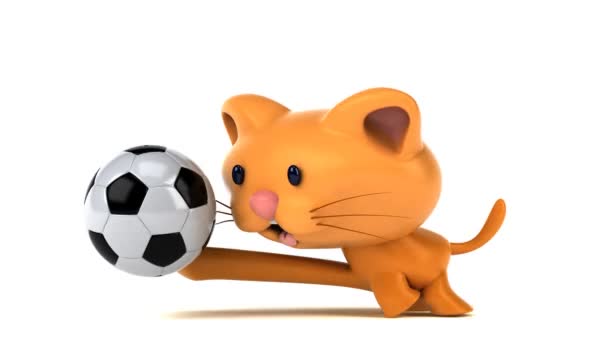 Lustige Cartoon Figur Mit Ball Animation — Stockvideo