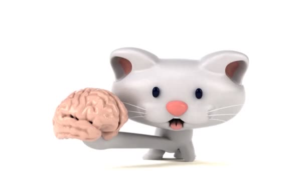 Divertido Personaje Dibujos Animados Con Cerebro Animación — Vídeo de stock