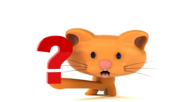 Fun Cartoon Character Question Animation — Stock Video