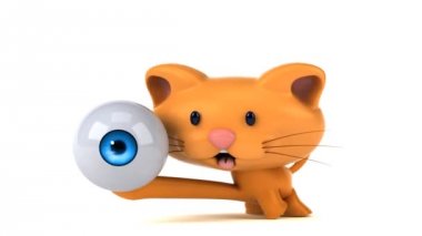 Eğlenceli çizgi film karakteri ile göz - 3d animasyon 