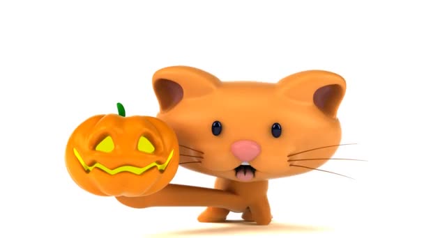 Fun Cartoon Character Pumpkin Animation — Stock Video