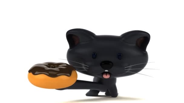 Personagem Desenho Animado Divertido Com Donut Animação — Vídeo de Stock