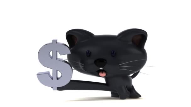 Personagem Desenho Animado Divertido Com Dólar Animação — Vídeo de Stock