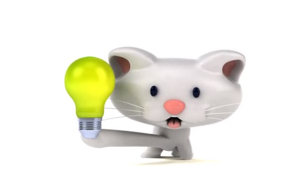 Fun Cartoon Character Light Bulb Animation — Stock Video