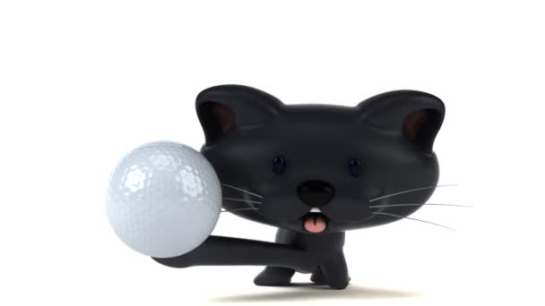 Lustige Cartoon Figur Mit Ball Animation — Stockvideo