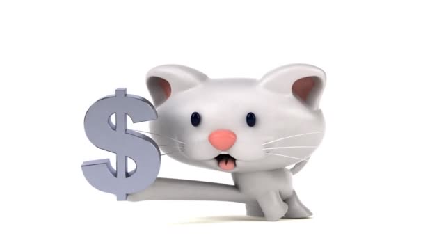 ドルで楽しい漫画のキャラクター 3Dアニメーション — ストック動画