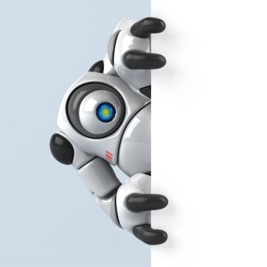 Büyük robot karikatür karakter - 3d çizim