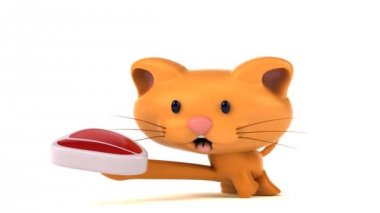 eğlenceli çizgi film karakteri ile et - 3d animasyon 