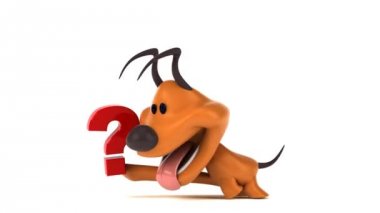 Eğlenceli çizgi film karakteri ile soru - 3d animasyon 