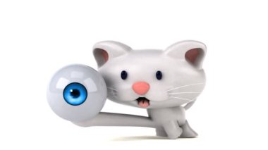 Eğlenceli çizgi film karakteri ile göz - 3d animasyon 