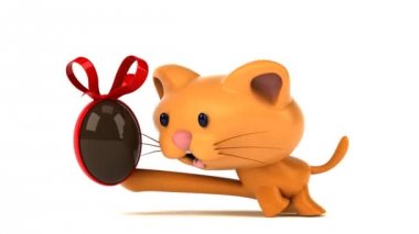 Eğlenceli çizgi film karakteri ile yumurta - 3d animasyon 