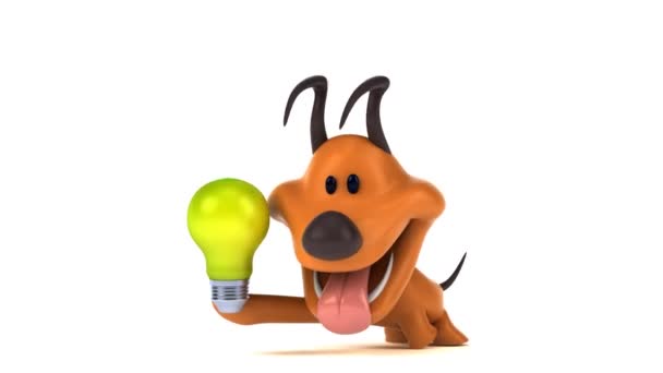 Fun Cartoon Character Light Bulb Animation — Stock Video