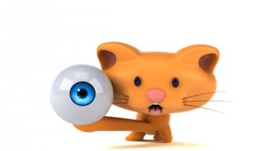 Eğlenceli çizgi film karakteri ile göz - 3d animasyon 