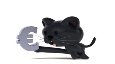 Euro ile eğlenceli çizgi film karakteri - 3 boyutlu animasyon 