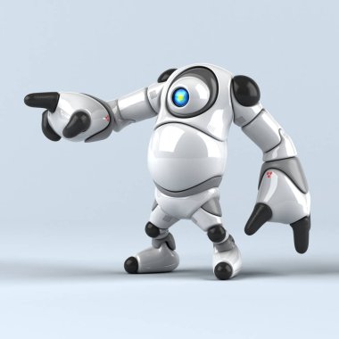 Büyük robot karikatür karakter - 3d çizim