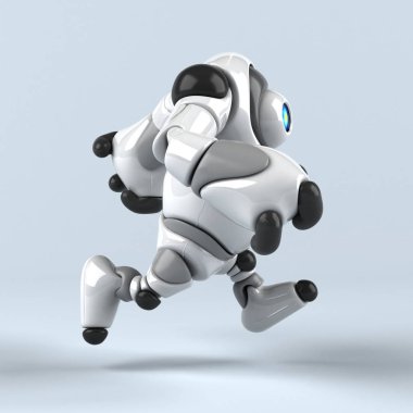 Büyük robot karikatür karakter - 3d çizim