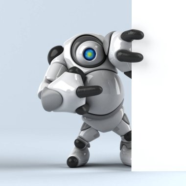 Büyük robot karikatür karakter - 3d çizim