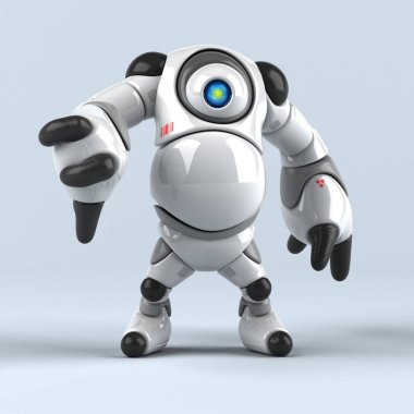 Büyük robot karikatür karakter - 3d çizim