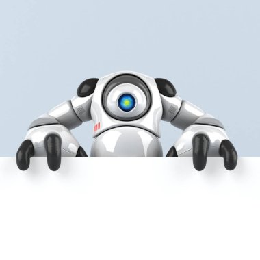 Büyük robot karikatür karakter - 3d çizim