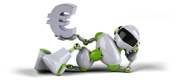 Personagem Desenho Animado Divertido Com Euro Ilustração — Fotografia de Stock