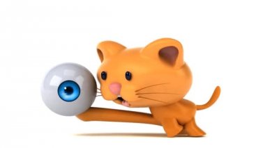 Eğlenceli çizgi film karakteri ile göz - 3d animasyon 