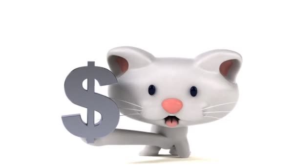 Lustige Zeichentrickfigur Mit Dollar Animation — Stockvideo