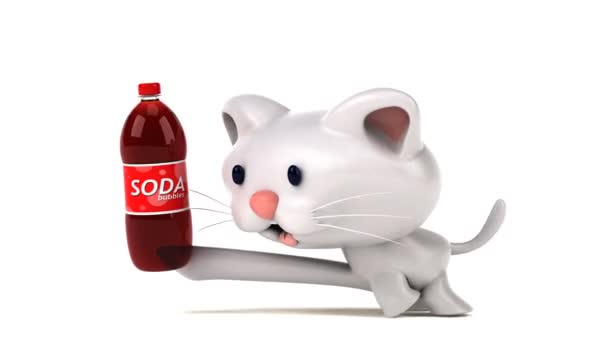 Fun Cartoon Character Soda Animation — Stock Video