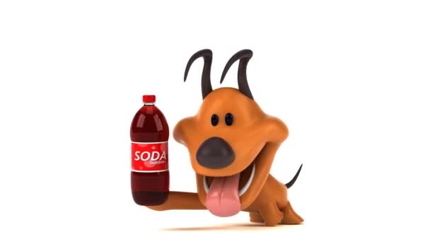 Fun Cartoon Character Soda Animation — Stock Video