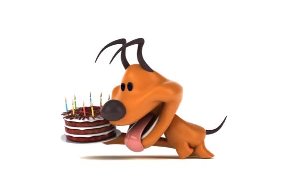 Fun Cartoon Character Cake Animation — Stock Video