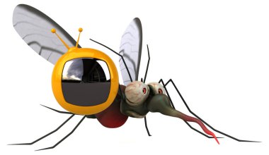 Tv - 3d çizim ile eğlenceli çizgi film karakteri