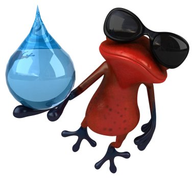 eğlenceli çizgi film karakteri damla - 3d çizim ile