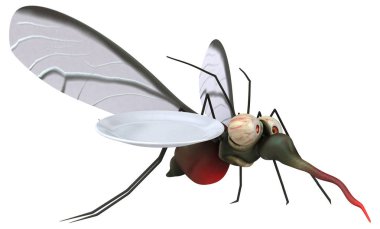 Eğlenceli çizgi film karakteri ile plaka - 3d çizim