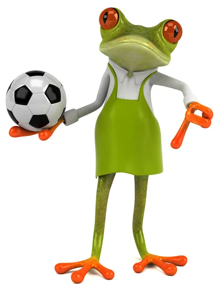 Spaß Cartoon Figur Mit Ball Illustration — Stockfoto