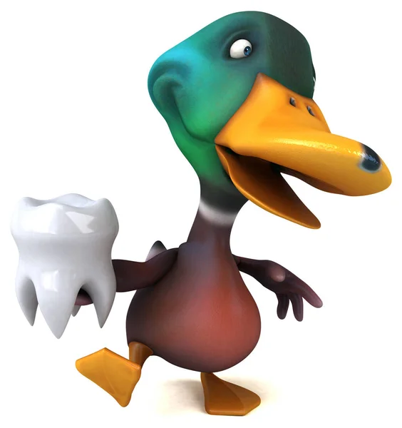 Divertente Personaggio Dei Cartoni Animati Con Dente Illustrazione — Foto Stock