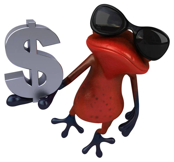 Fun Cartoon Character Dollar Illustration — Stock Photo, Image