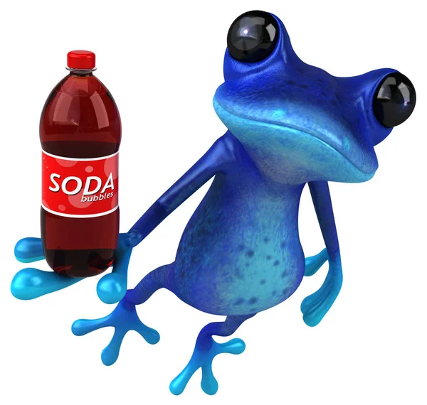 Fun Cartoon Character Soda Illustration — Stock Photo, Image