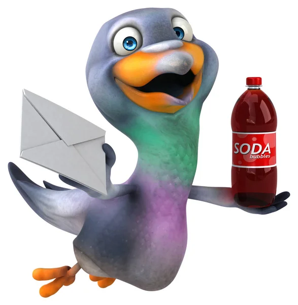 Spaß Cartoon Figur Mit Soda Illustration — Stockfoto