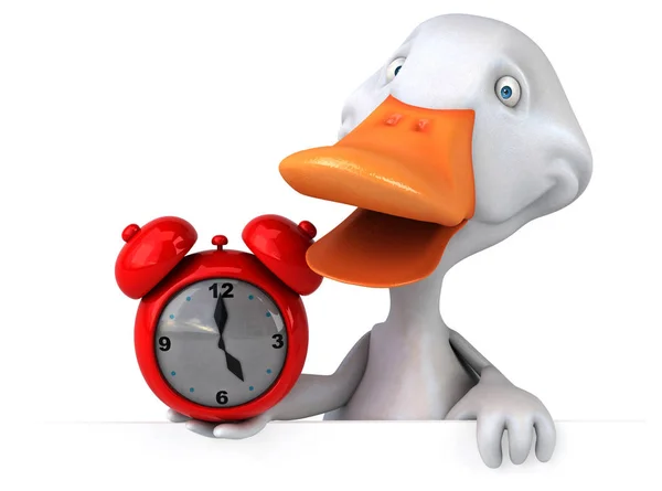 Fun Cartoon Character Alarm Clock Illustration — Stock Photo, Image